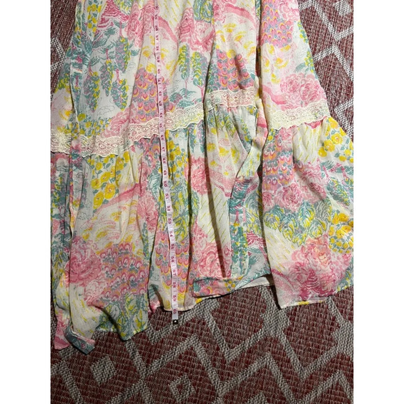 Vtg Act Saks Fifth Avenue Young Dimensions Prarie Fairycore Pastel Maxi Dress - Picture 11 of 11